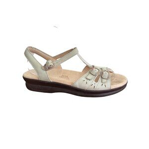 SAS Duo Quarter Strap Sandals Sage Leather Adjustable Buckles Womens Size 9